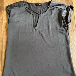 Express Charcoal V-Neck Top
